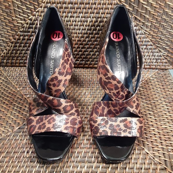 Franco Sarto 'Travis' cheetah strappy heels sz 10M - Picture 2 of 13